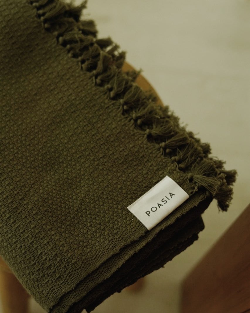 Nin | Handwoven Throw (Green)