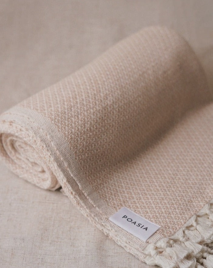 Kep | Handwoven throw (Pale Pink)
